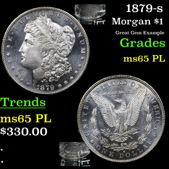 1879-s Morgan Dollar $1 Grades GEM Unc PL