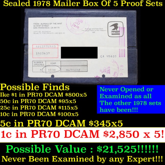 Original sealed box 5- 1978 United States Mint Proof Sets