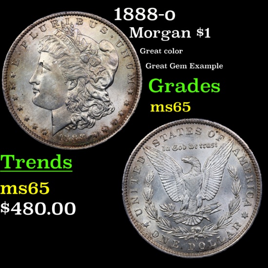 1888-o Morgan Dollar $1 Grades GEM Unc