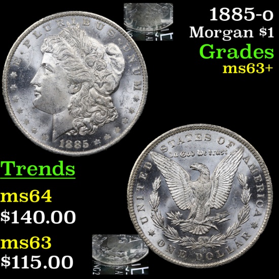 1885-o Morgan Dollar $1 Grades Select+ Unc