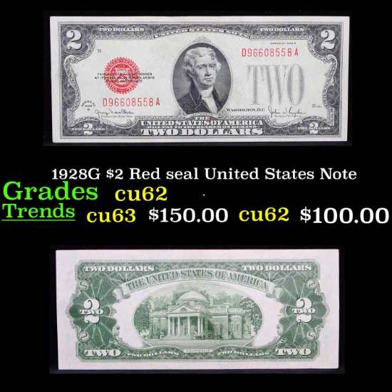 1928G $2 Red seal United States Note Grades Select CU