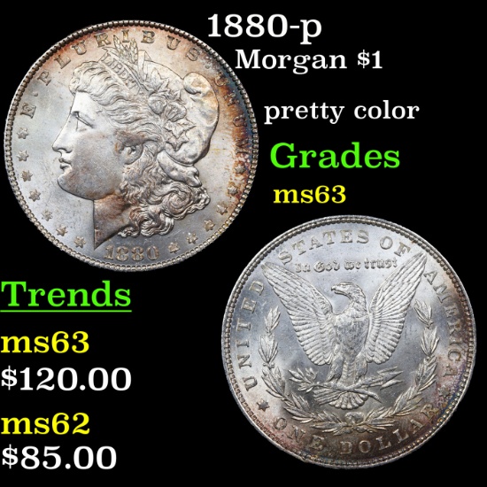 1880-p Morgan Dollar $1 Grades Select Unc