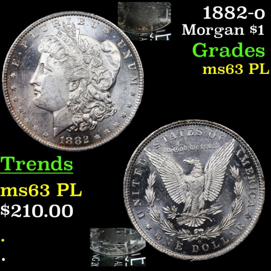 1882-o Morgan Dollar $1 Grades Select Unc PL