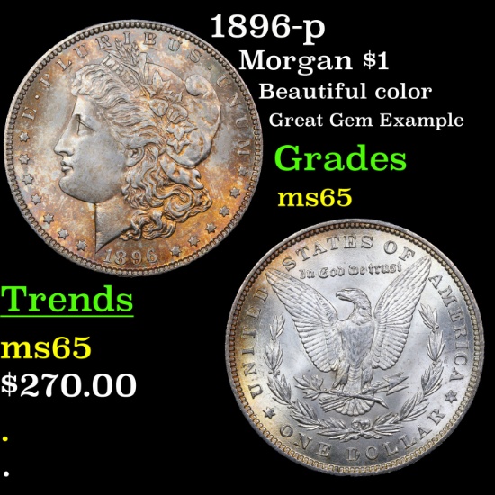 1896-p Morgan Dollar $1 Grades GEM Unc