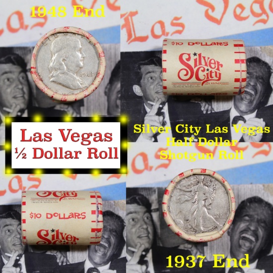 ***Auction Highlight*** Old Casino 50c Roll $10 Halves Las Vegas Casino Sliver City 1937 walker & 19
