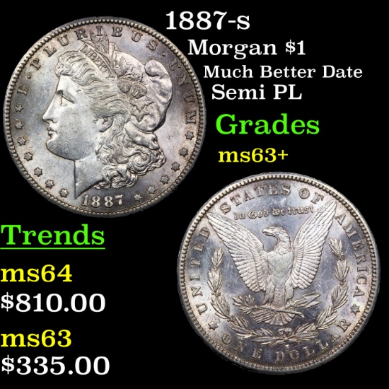 1887-s Morgan Dollar $1 Grades Select+ Unc