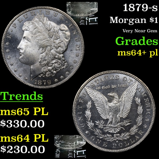 1879-s Morgan Dollar $1 Grades Choice Unc+ PL