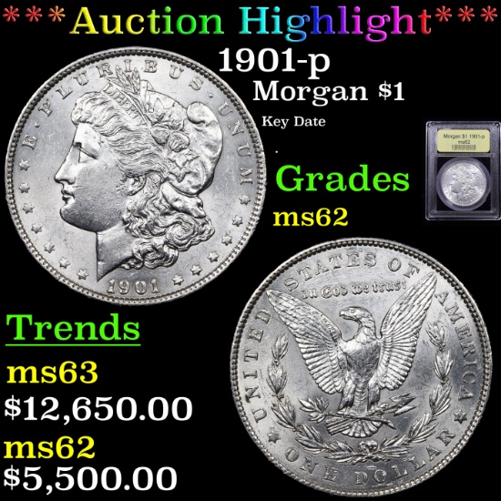***Auction Highlight*** 1901-p Morgan Dollar $1 Graded Select Unc By USCG (fc)