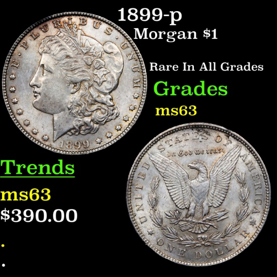 1899-p Morgan Dollar $1 Grades Select Unc