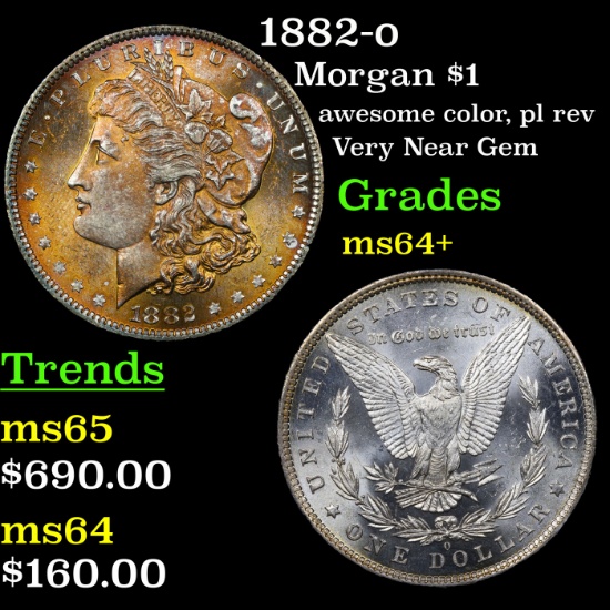 1882-o Morgan Dollar $1 Grades Choice+ Unc