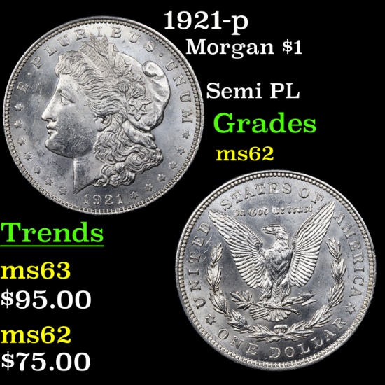 1921-p Morgan Dollar $1 Grades Select Unc