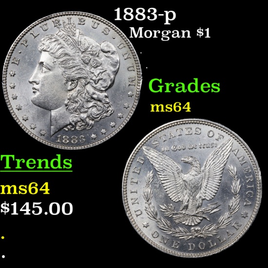 1883-p Morgan Dollar $1 Grades Choice Unc