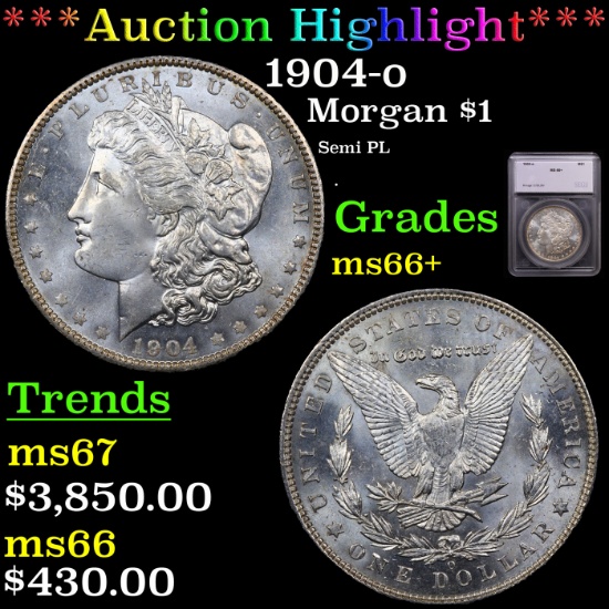 ***Auction Highlight*** 1904-o Morgan Dollar $1 Graded ms66+ By SEGS (fc)