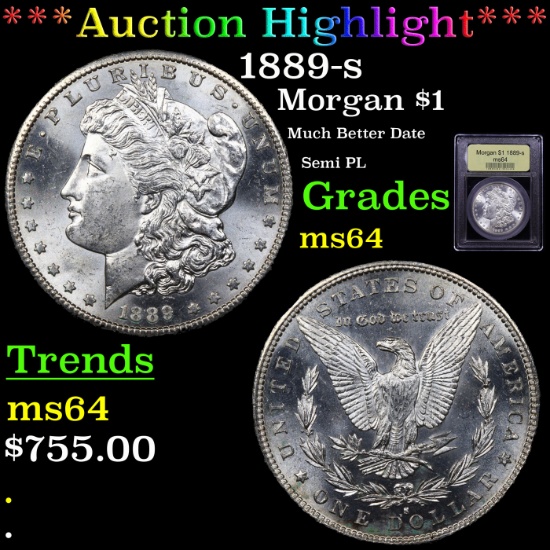 ***Auction Highlight*** 1889-s Morgan Dollar $1 Graded Choice Unc By USCG (fc)