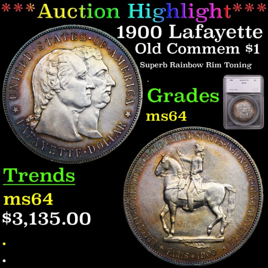 ***Auction Highlight*** 1900 Lafayette Lafayette Dollar $1 Graded ms64 By SEGS (fc)