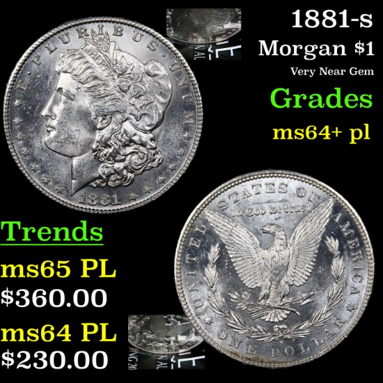 1881-s Morgan Dollar $1 Grades Choice Unc+ PL