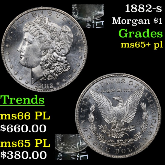 1882-s Morgan Dollar $1 Grades GEM+ PL
