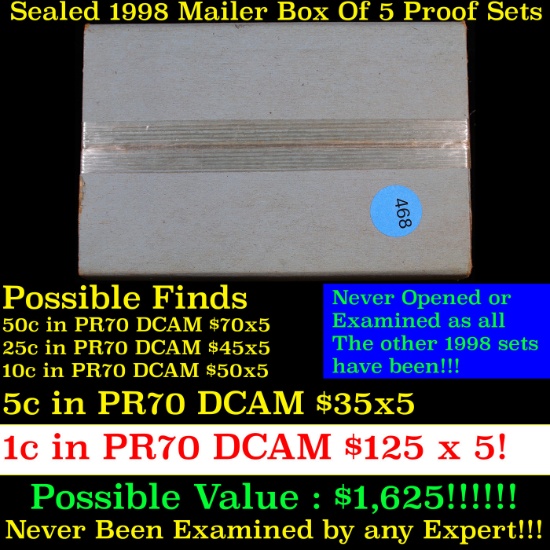 Original sealed box 5- 1998 United States Mint Proof Sets