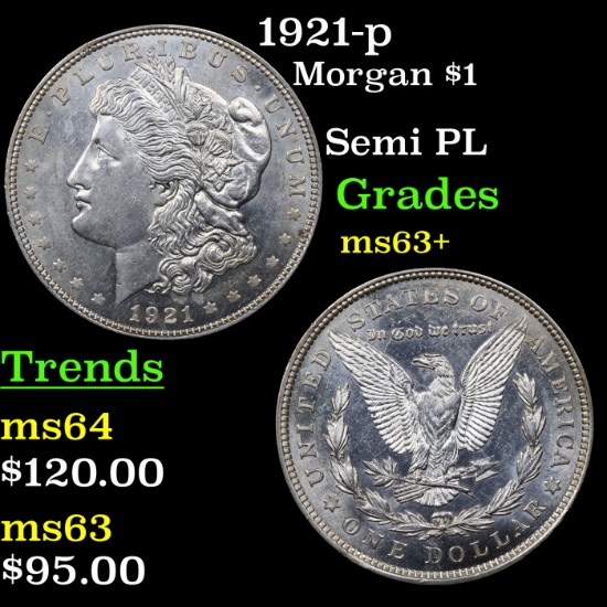 1921-p Morgan Dollar $1 Grades Select+ Unc