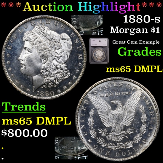 ***Auction Highlight*** 1880-s Morgan Dollar $1 Graded ms65 DMPL By SEGS (fc)
