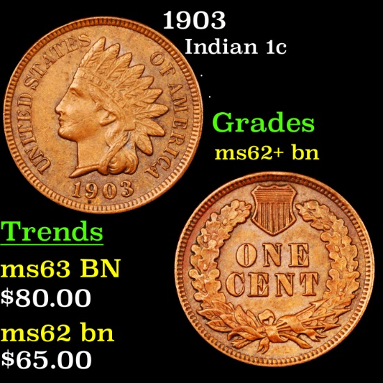 1903 Indian Cent 1c Grades Select Unc BN