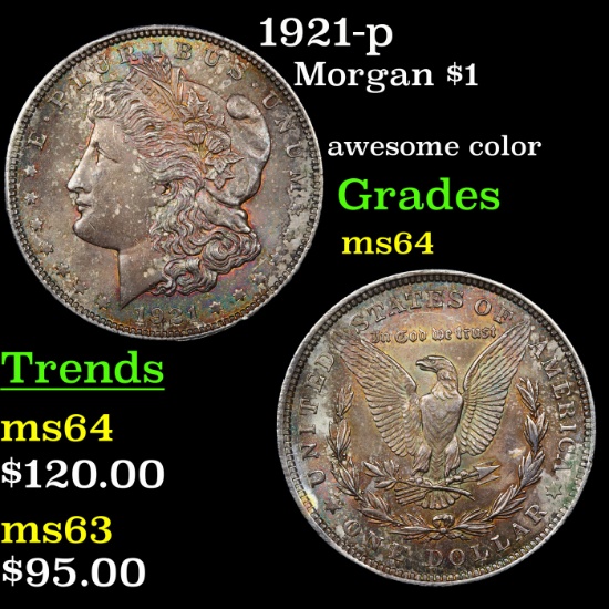 1921-p Morgan Dollar $1 Grades Choice Unc