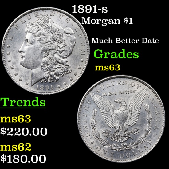 1891-s Morgan Dollar $1 Grades Select Unc