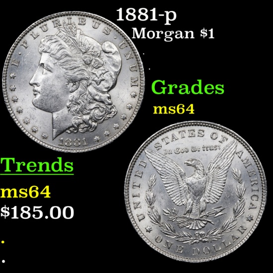 1881-p Morgan Dollar $1 Grades Choice Unc