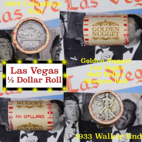 ***Auction Highlight*** Old Casino 50c Roll $10 Halves Las Vegas Casino Golden Nugget 1892 Columbian