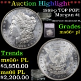 ***Auction Highlight*** 1888-p TOP POP! Morgan Dollar $1 Graded ms66+ pl By SEGS (fc)