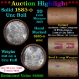 ***Auction Highlight*** Full solid date 1885-o Uncirculated Morgan silver dollar roll, 20 coins (fc)