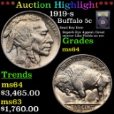***Auction Highlight*** 1919-s Buffalo Nickel 5c Graded Choice Unc By USCG (fc)