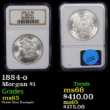 NGC 1884-o Morgan Dollar $1 Graded ms65 By NGC