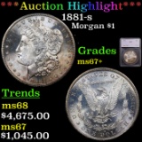 ***Auction Highlight*** 1881-s Morgan Dollar $1 Graded ms67+ By SEGS (fc)