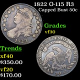 1822 O-115 R3 Capped Bust Half Dollar 50c Grades vf++