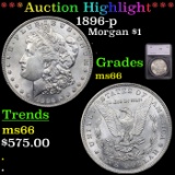 ***Auction Highlight*** 1896-p Morgan Dollar $1 Graded ms66 By SEGS (fc)