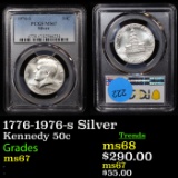 PCGS 1776-1976-s Silver Kennedy Half Dollar 50c Graded ms67 By PCGS