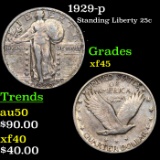 1929-p Standing Liberty Quarter 25c Grades xf+