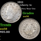 1911 Liberty Nickel 5c Grades Choice AU/BU Slider