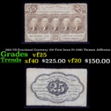 1862 US Fractional Currency 25¢ First Issue Fr-1280 Thomas Jefferson Grades vf+