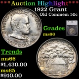 ***Auction Highlight*** 1922 Grant Old Commem Half Dollar 50c Graded ms66 By SEGS (fc)