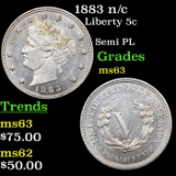 1883 n/c Liberty Nickel 5c Grades Select Unc