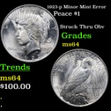 1923-p Minor Mint Error Peace Dollar $1 Grades Choice Unc