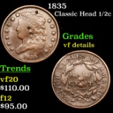 1835 Classic Head half cent 1/2c Grades vf details