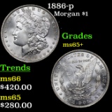 1886-p Morgan Dollar $1 Grades GEM+ Unc