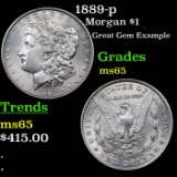 1889-p Morgan Dollar $1 Grades GEM Unc