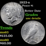 1923-s Peace Dollar $1 Grades Unc Details