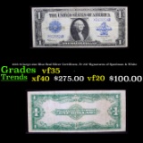 1923 $1 large size Blue Seal Silver Certificate, Fr-237 Signatures of Speelman & White Grades vf++