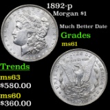 1892-p Morgan Dollar $1 Grades BU+