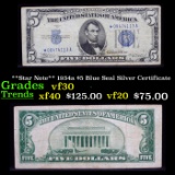 **Star Note** 1934a $5 Blue Seal Silver Certificate Grades vf++